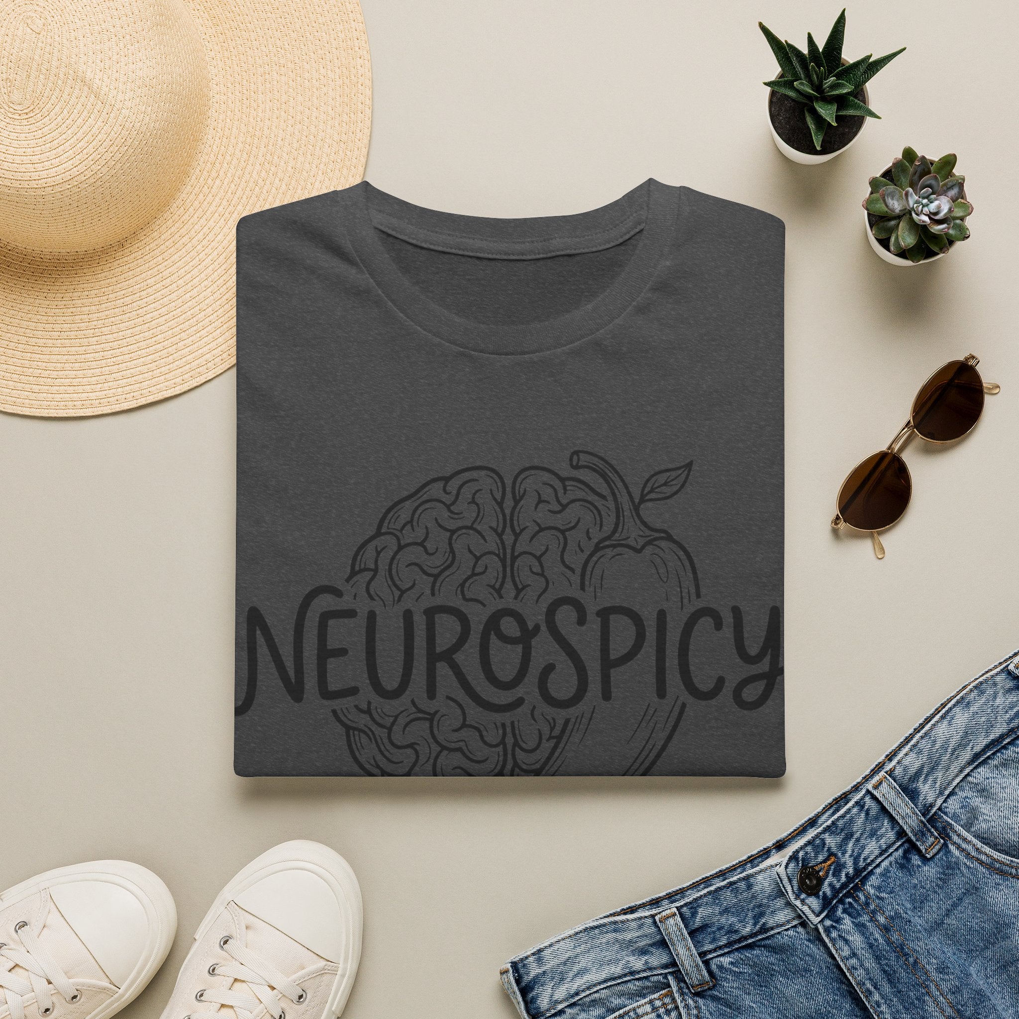 Neurospicy T-Shirt — Brain & Chili Pepper Design, Funny Science Nerd Tee