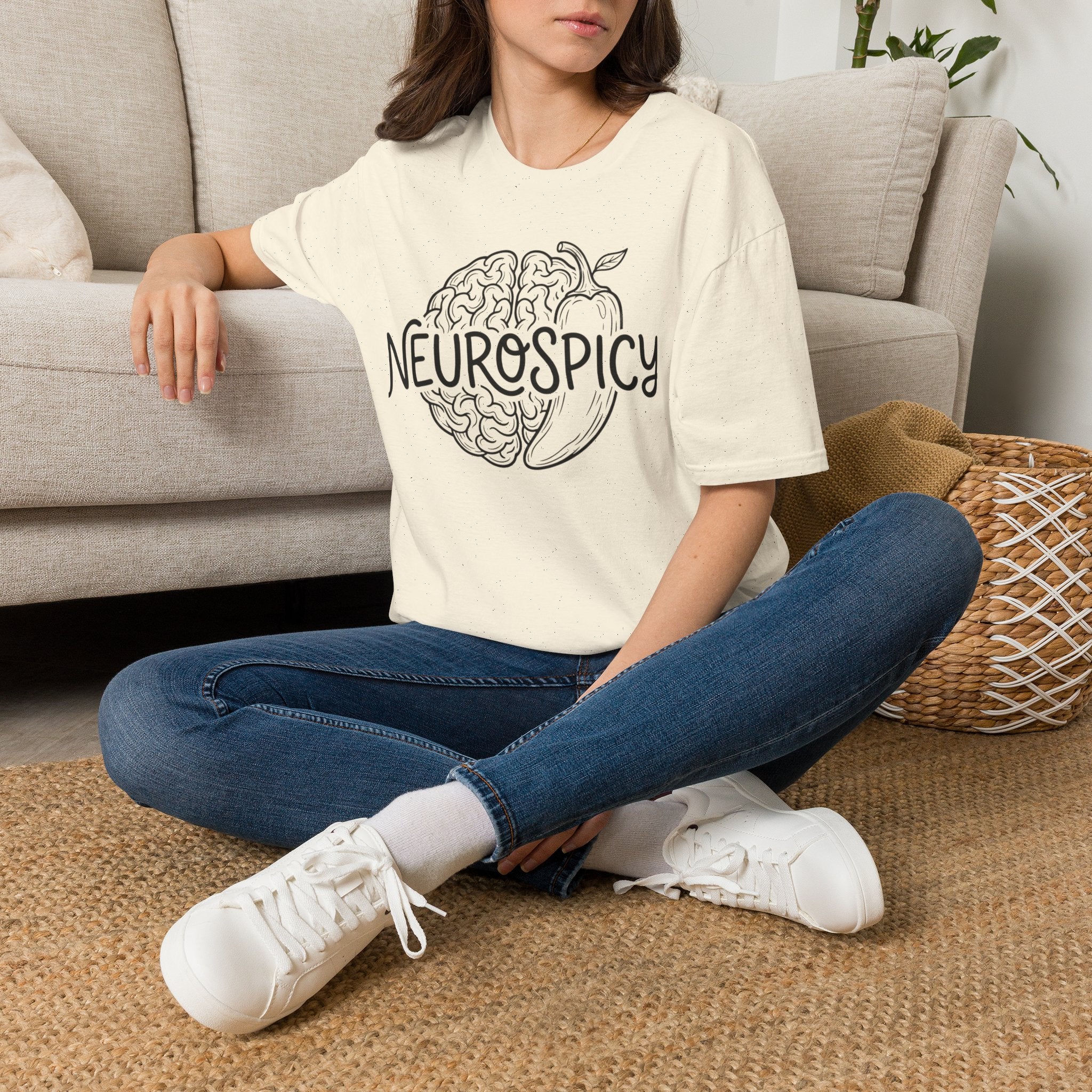 Neurospicy T-Shirt — Brain & Chili Pepper Design, Funny Science Nerd Tee