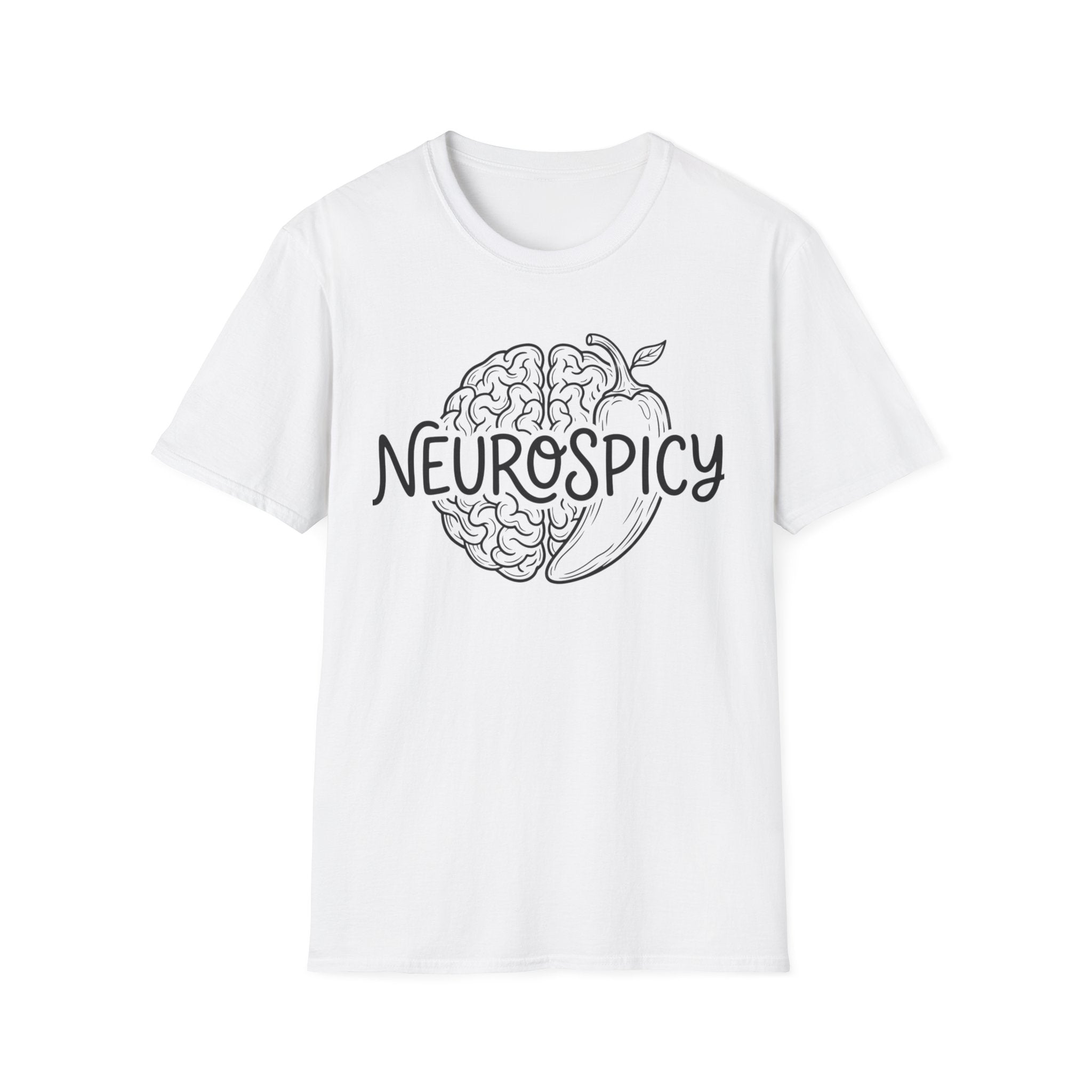 Neurospicy T-Shirt — Brain & Chili Pepper Design, Funny Science Nerd Tee