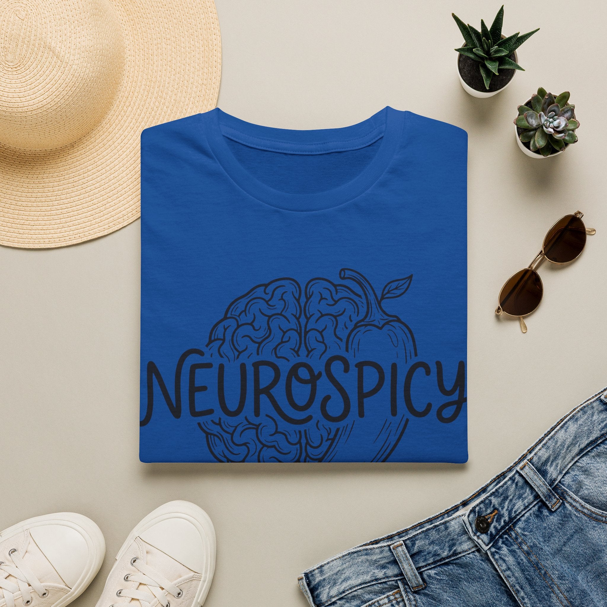 Neurospicy T-Shirt — Brain & Chili Pepper Design, Funny Science Nerd Tee