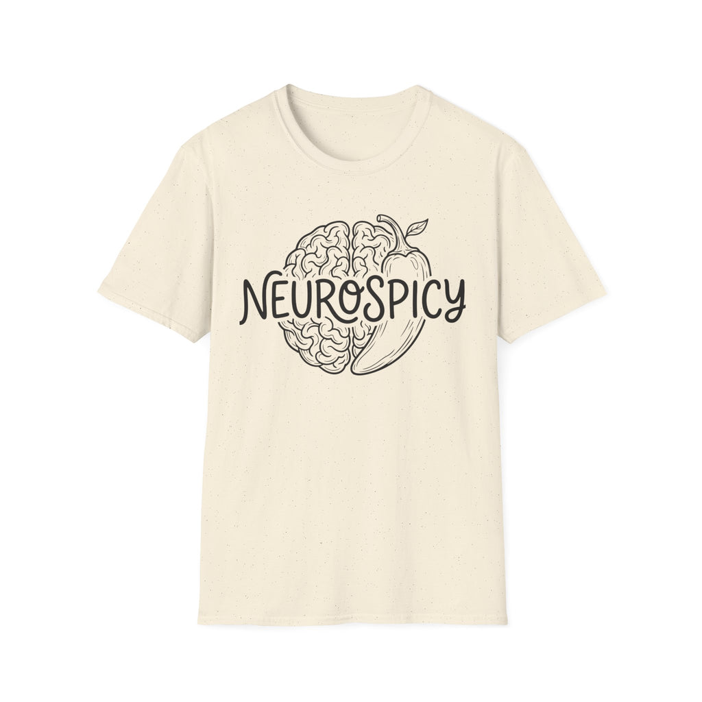 Neurospicy T-Shirt — Brain & Chili Pepper Design, Funny Science Nerd Tee