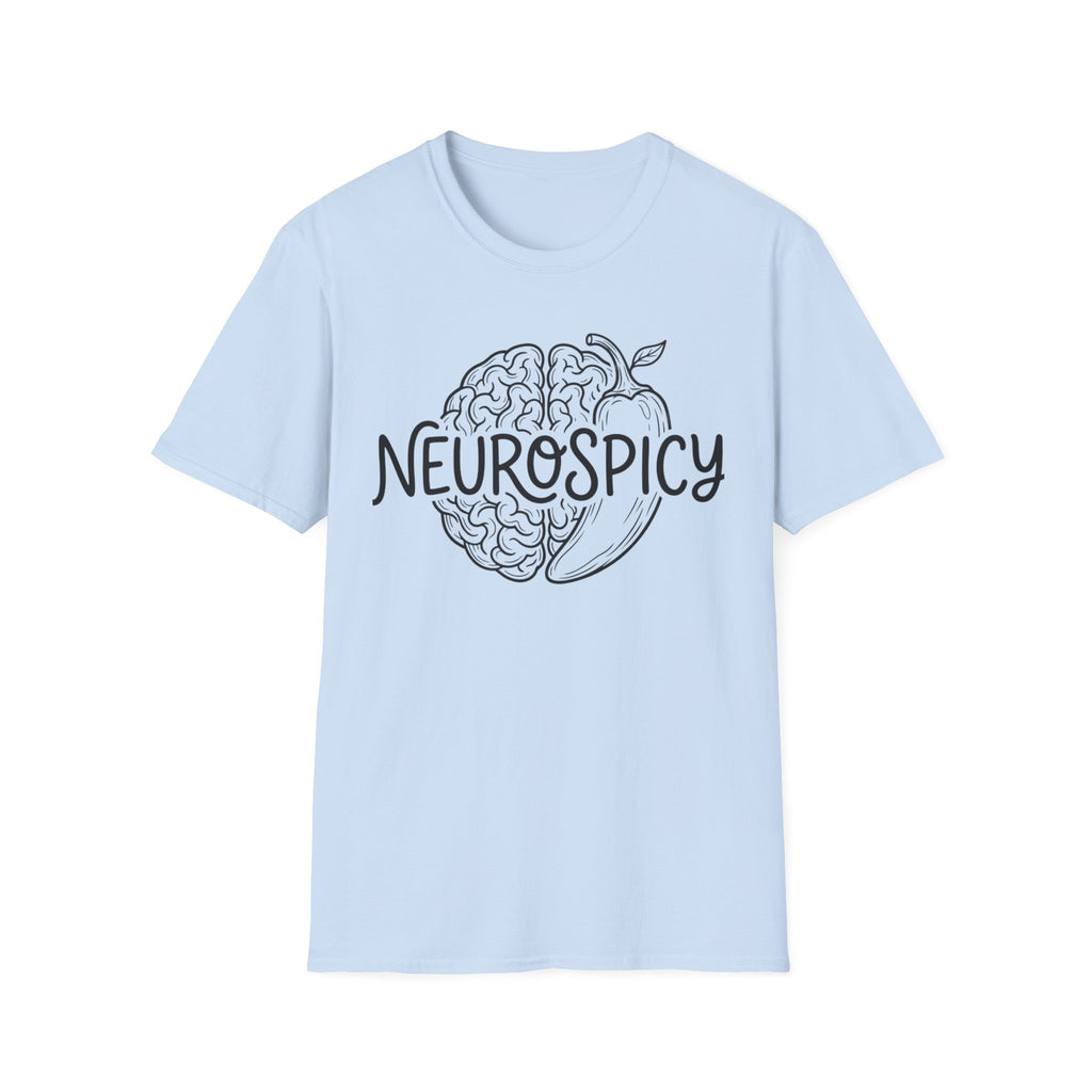 Neurospicy T-Shirt — Brain & Chili Pepper Design, Funny Science Nerd Tee