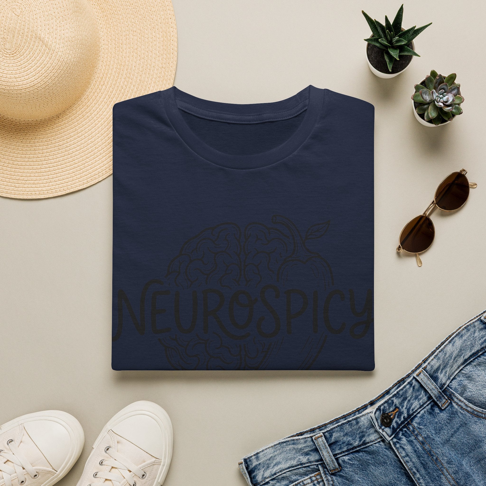 Neurospicy T-Shirt — Brain & Chili Pepper Design, Funny Science Nerd Tee