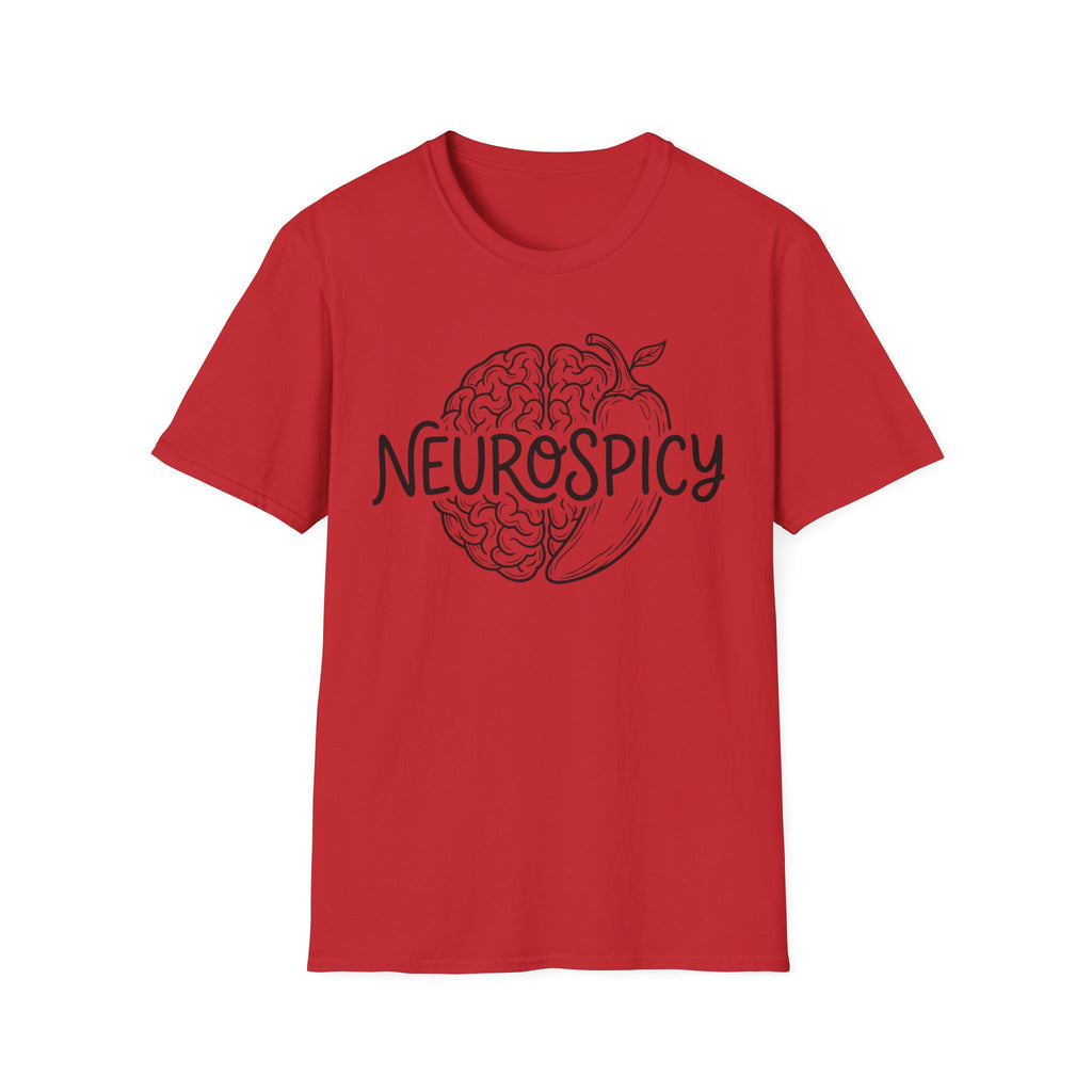 Neurospicy T-Shirt — Brain & Chili Pepper Design, Funny Science Nerd Tee